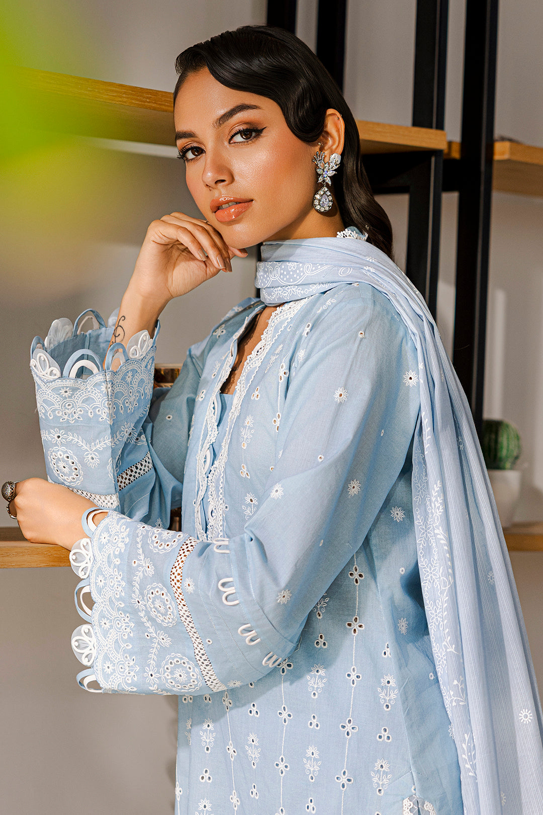 Embroidered Shirt Shalwar Dupatta - 0814