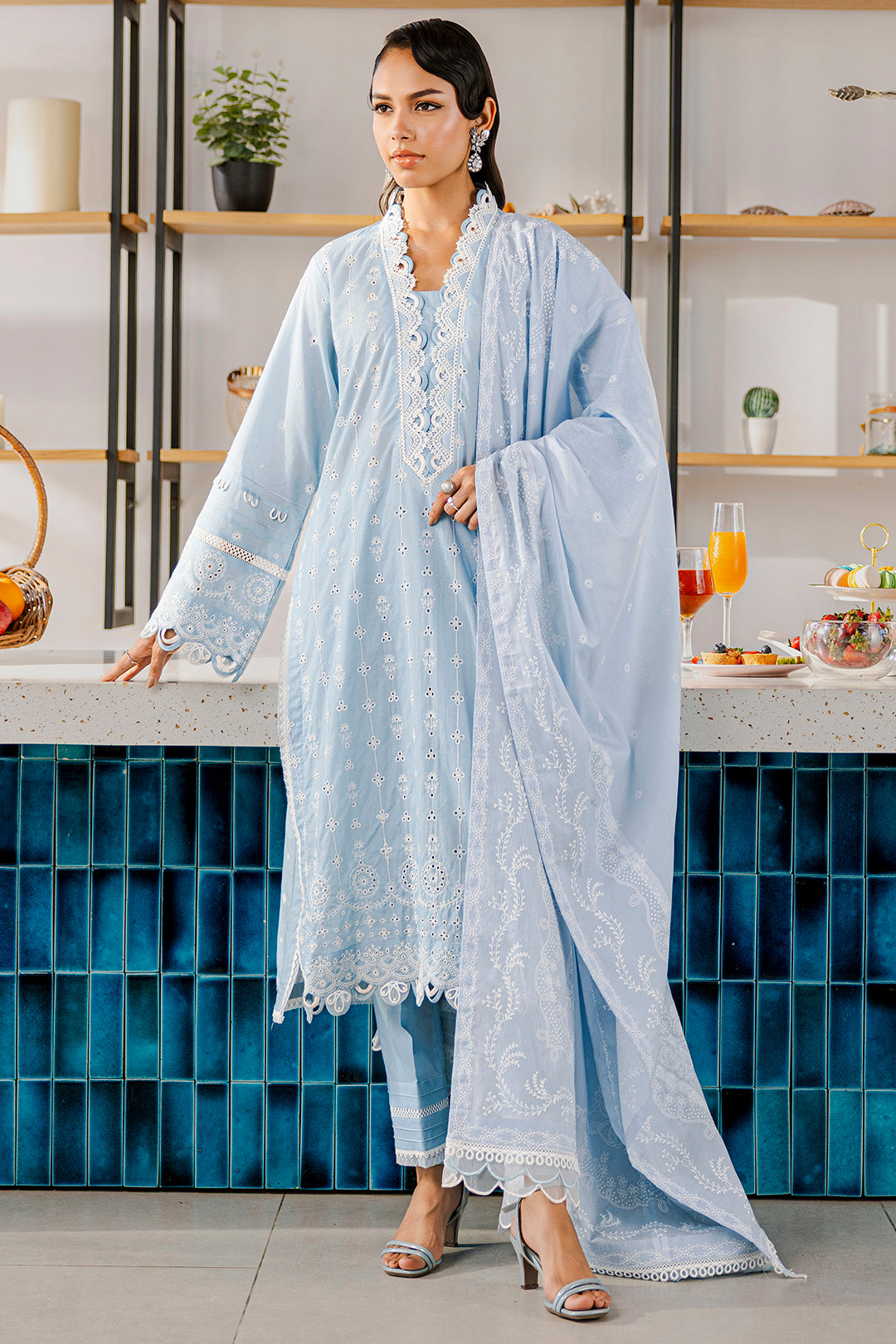 Embroidered Shirt Shalwar Dupatta - 0814