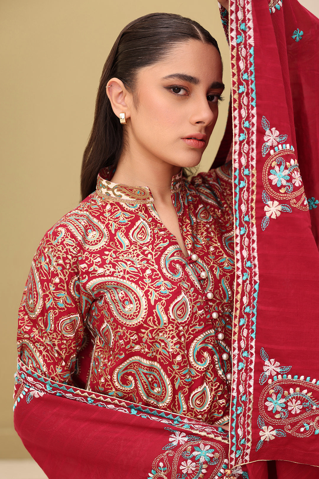 Embroidered Shirt Shalwar Dupatta - 0817