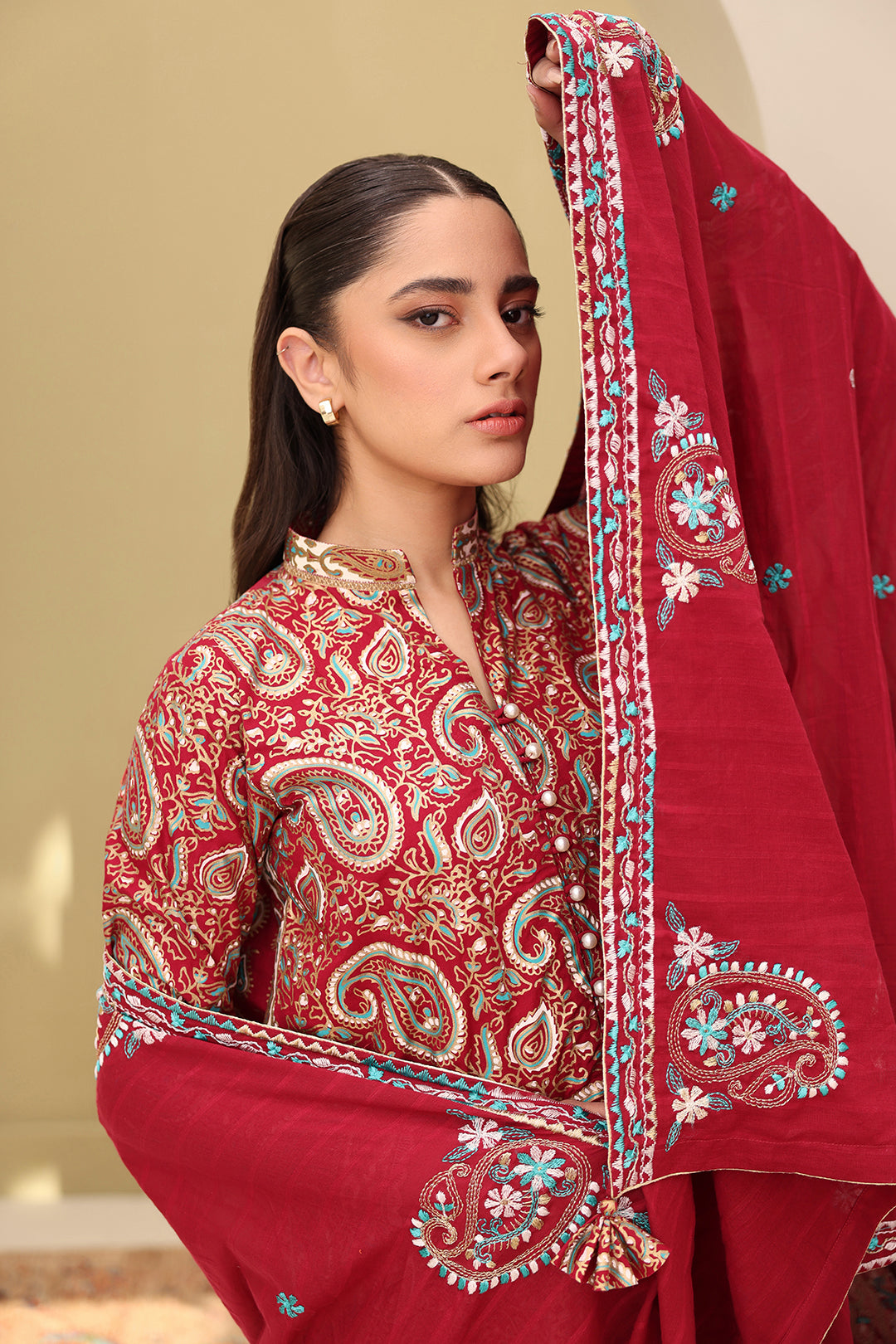 Embroidered Shirt Shalwar Dupatta - 0817