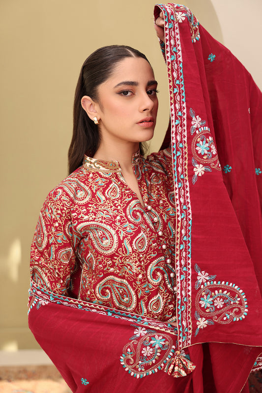 Embroidered Shirt Shalwar Dupatta - 0817