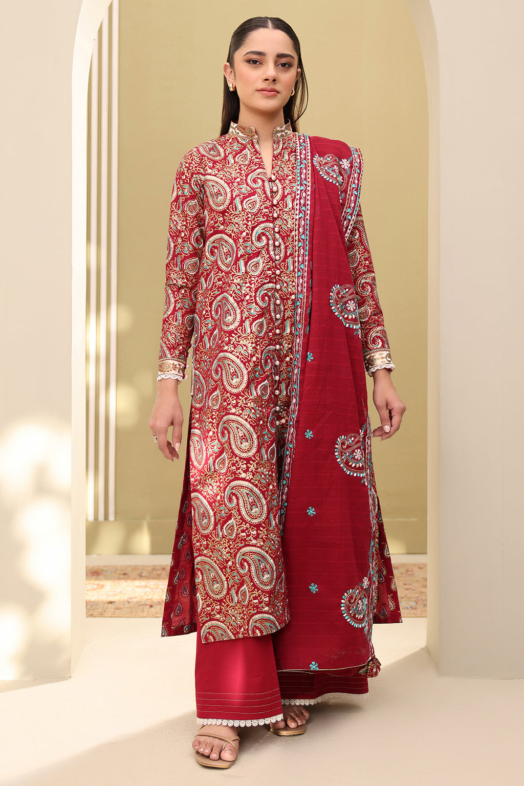 Embroidered Shirt Shalwar Dupatta - 0817