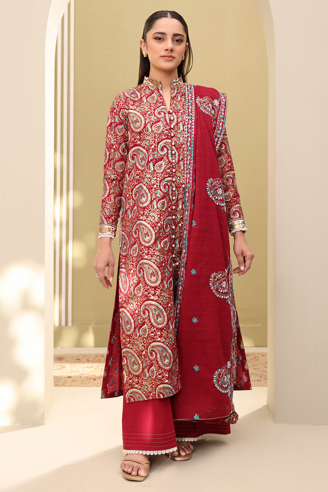 Embroidered Shirt Shalwar Dupatta - 0817