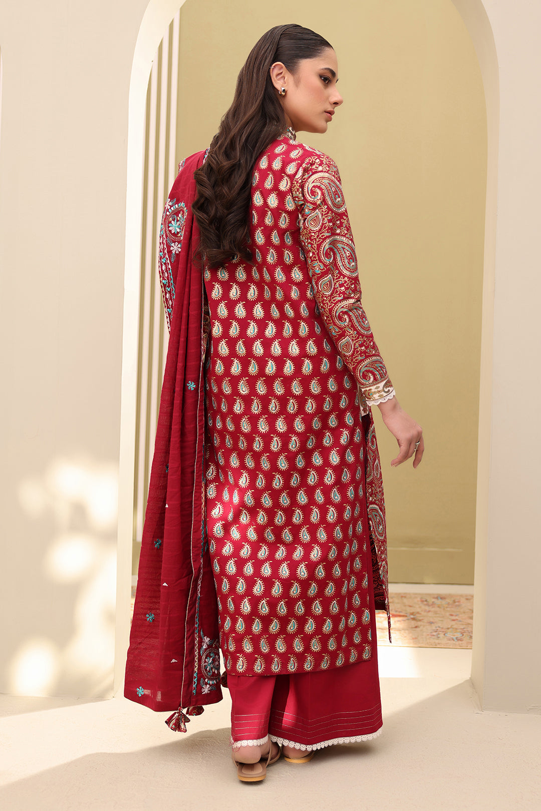 Embroidered Shirt Shalwar Dupatta - 0817
