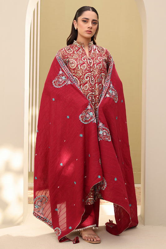 Embroidered Shirt Shalwar Dupatta - 0817