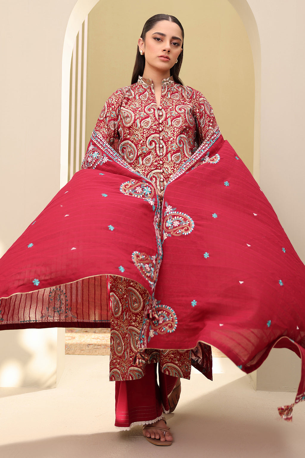 Embroidered Shirt Shalwar Dupatta - 0817
