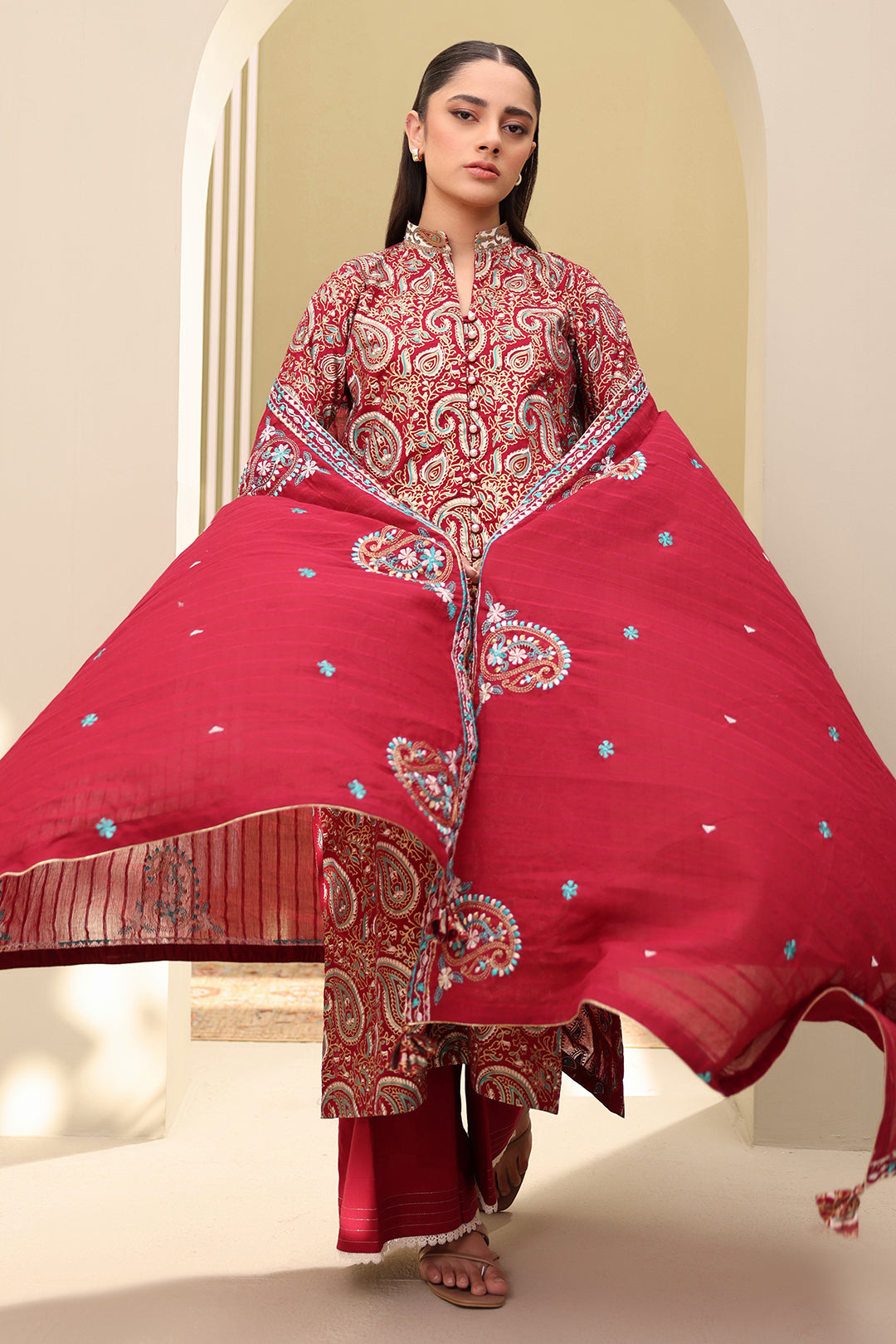 Embroidered Shirt Shalwar Dupatta - 0817