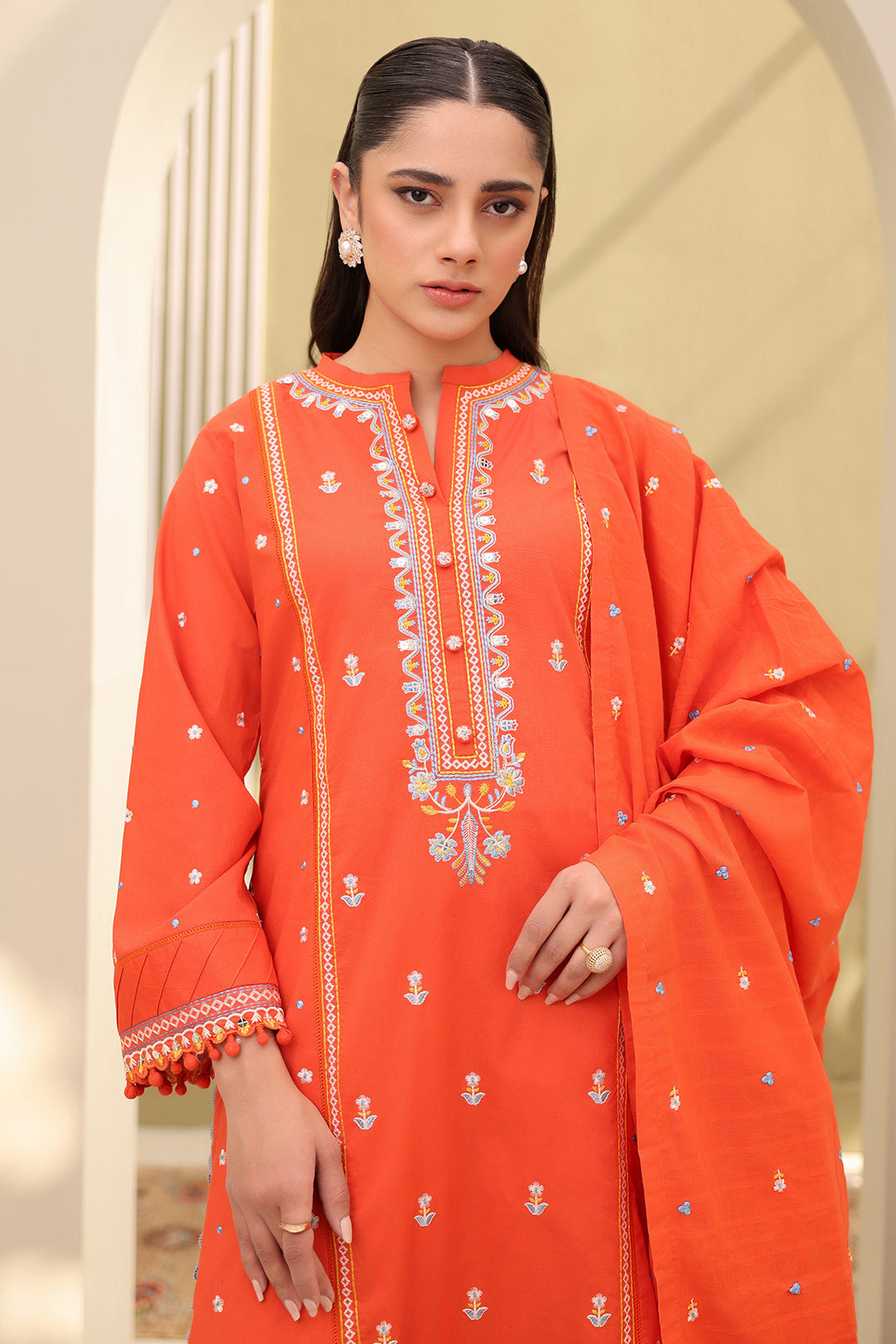Embroidered Shirt Shalwar Dupatta - 0818