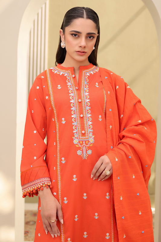 Embroidered Shirt Shalwar Dupatta - 0818