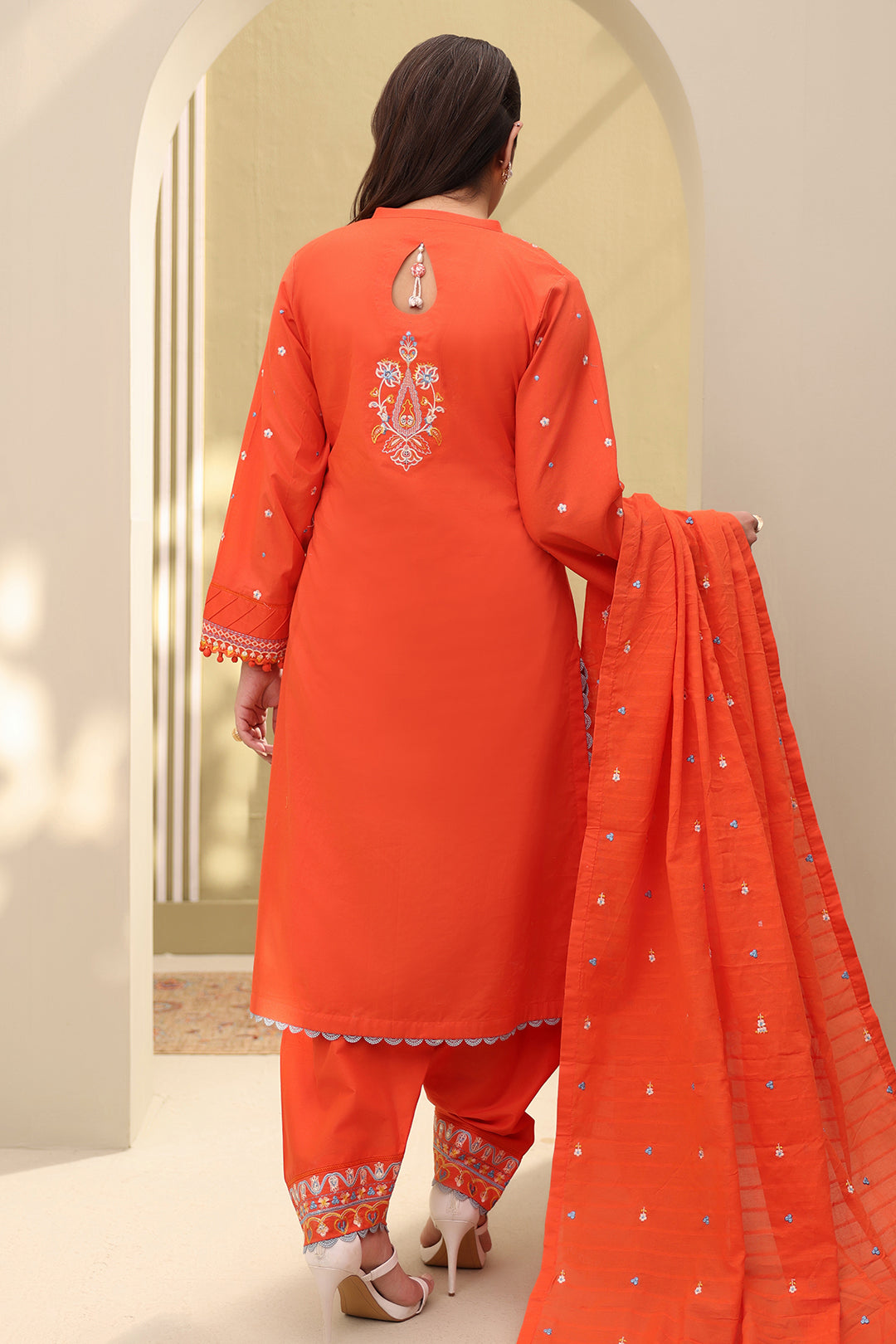 Embroidered Shirt Shalwar Dupatta - 0818