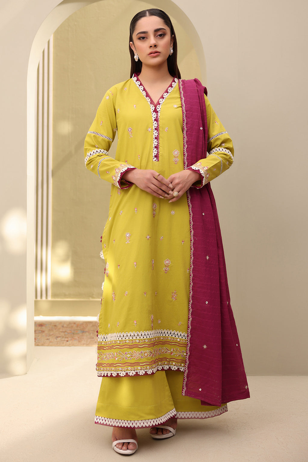 Embroidered Shirt Shalwar Dupatta - 0819