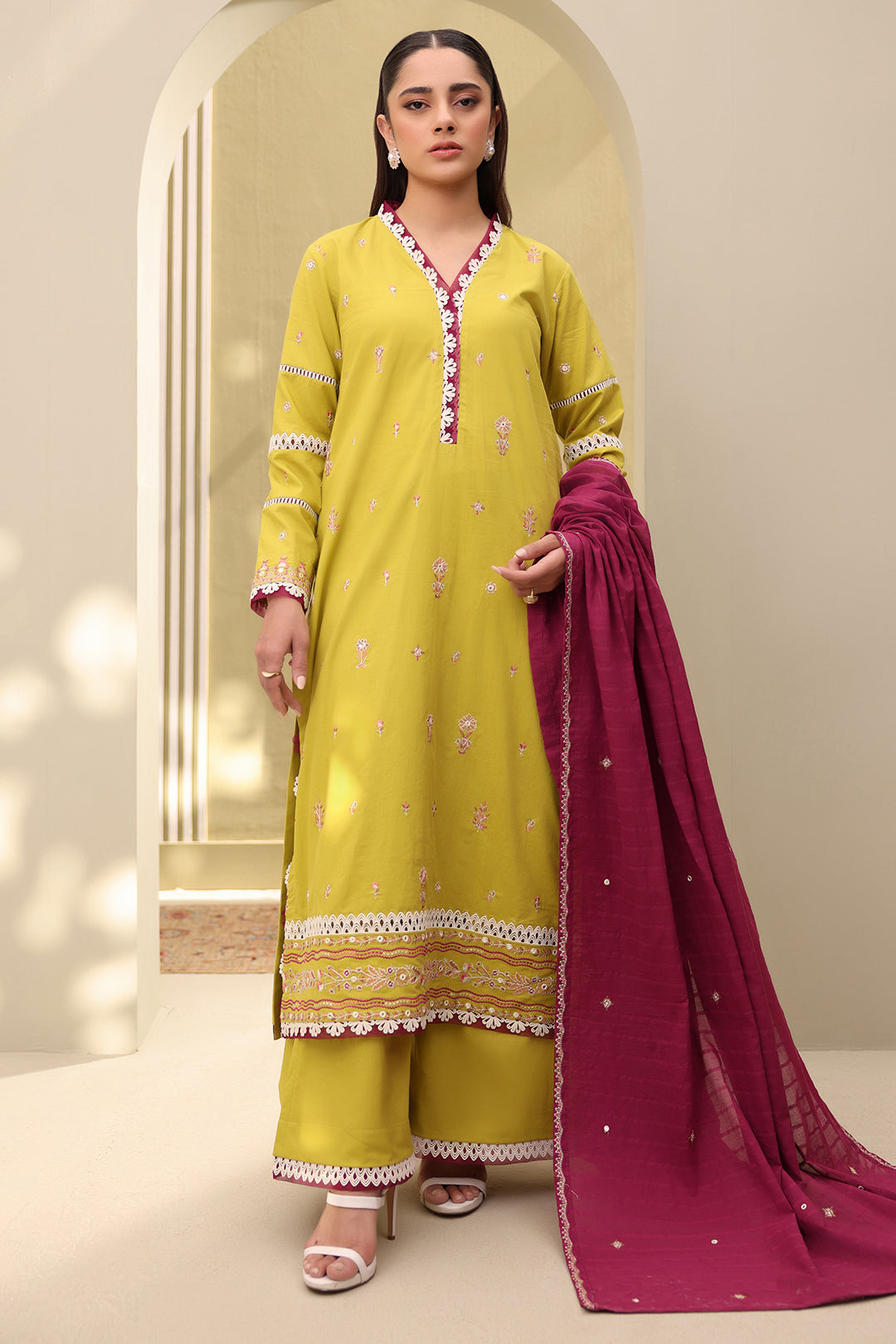 Embroidered Shirt Shalwar Dupatta - 0819