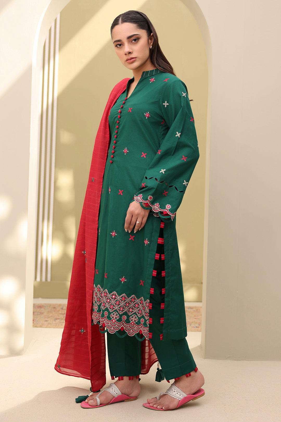 Embroidered Shirt Shalwar Dupatta - 0821