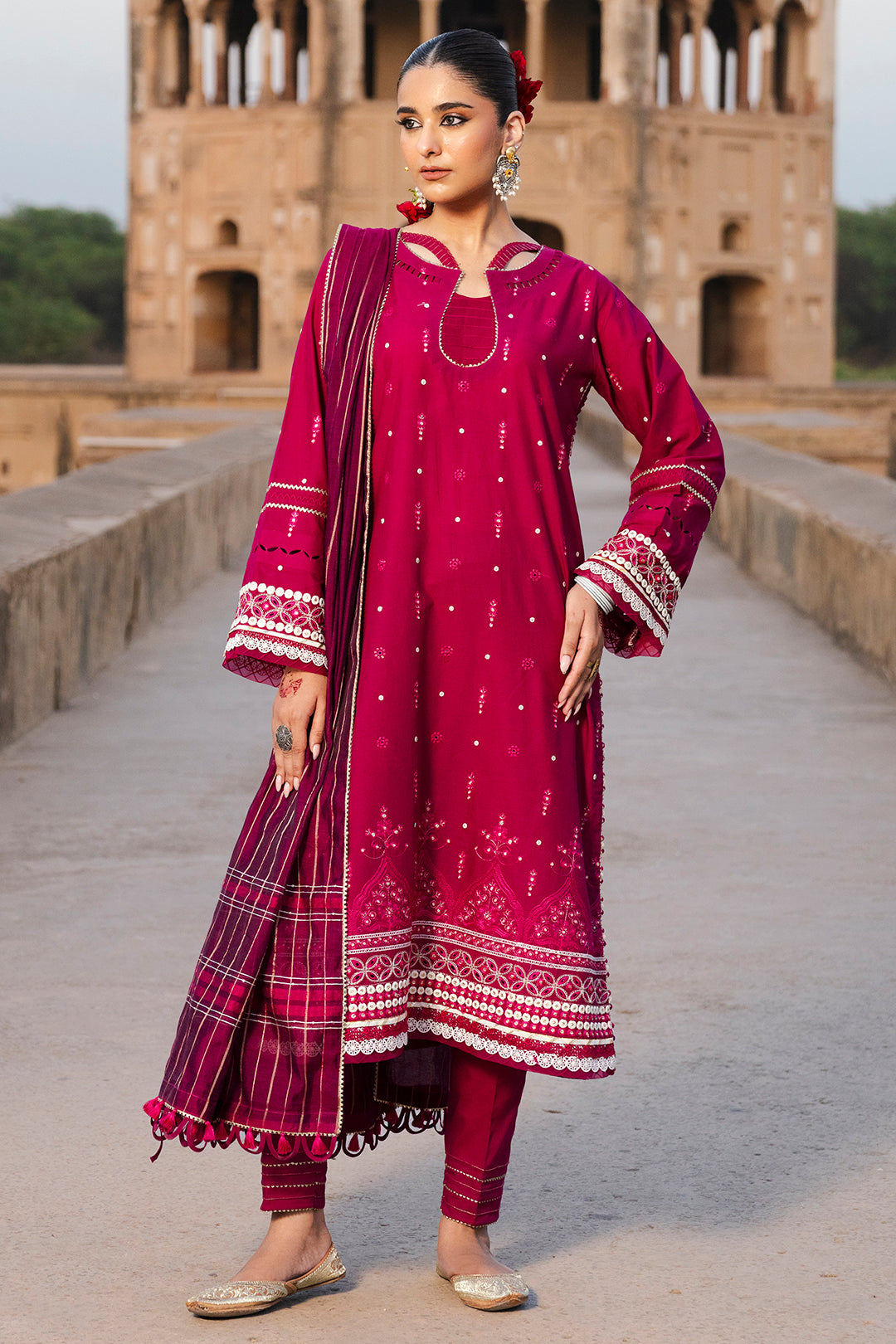Embroidered Shirt Shalwar Dupatta - 0824