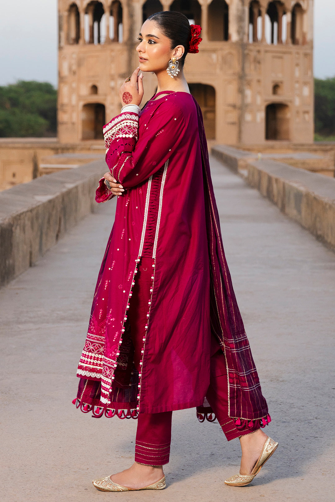 Embroidered Shirt Shalwar Dupatta - 0824