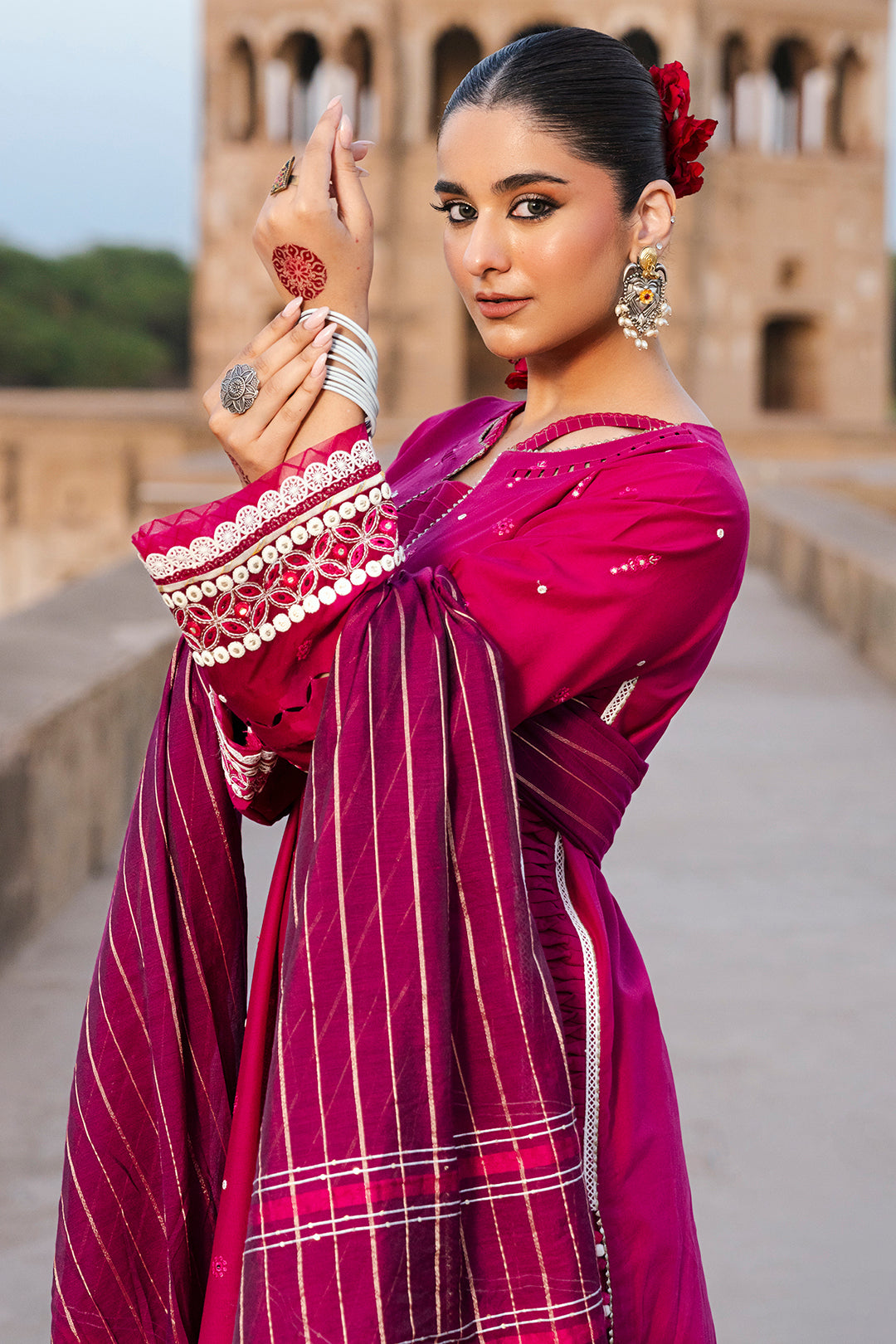 Embroidered Shirt Shalwar Dupatta - 0824