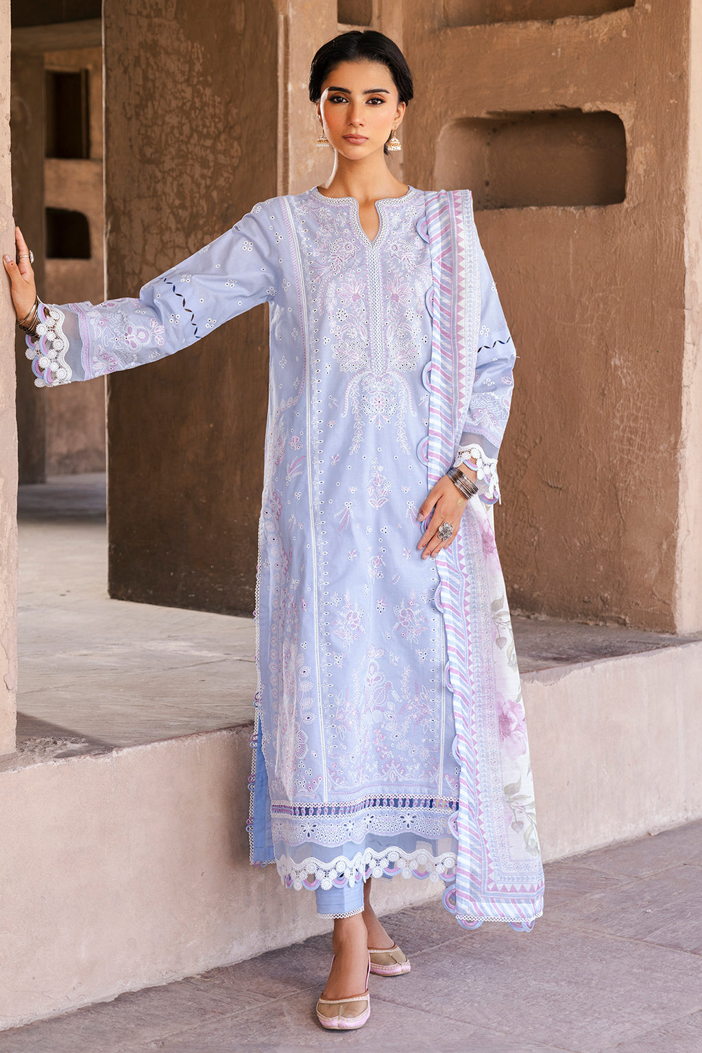 Embroidered Shirt Shalwar Dupatta - 0830