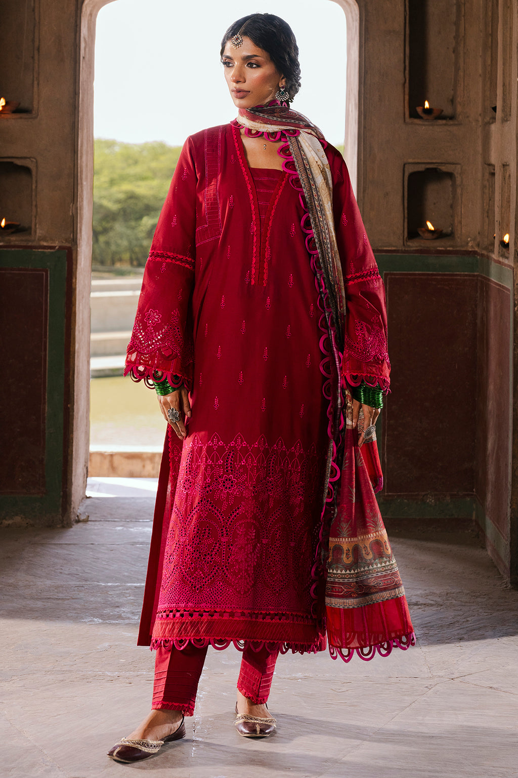 Embroidered Shirt Shalwar Dupatta - 0835