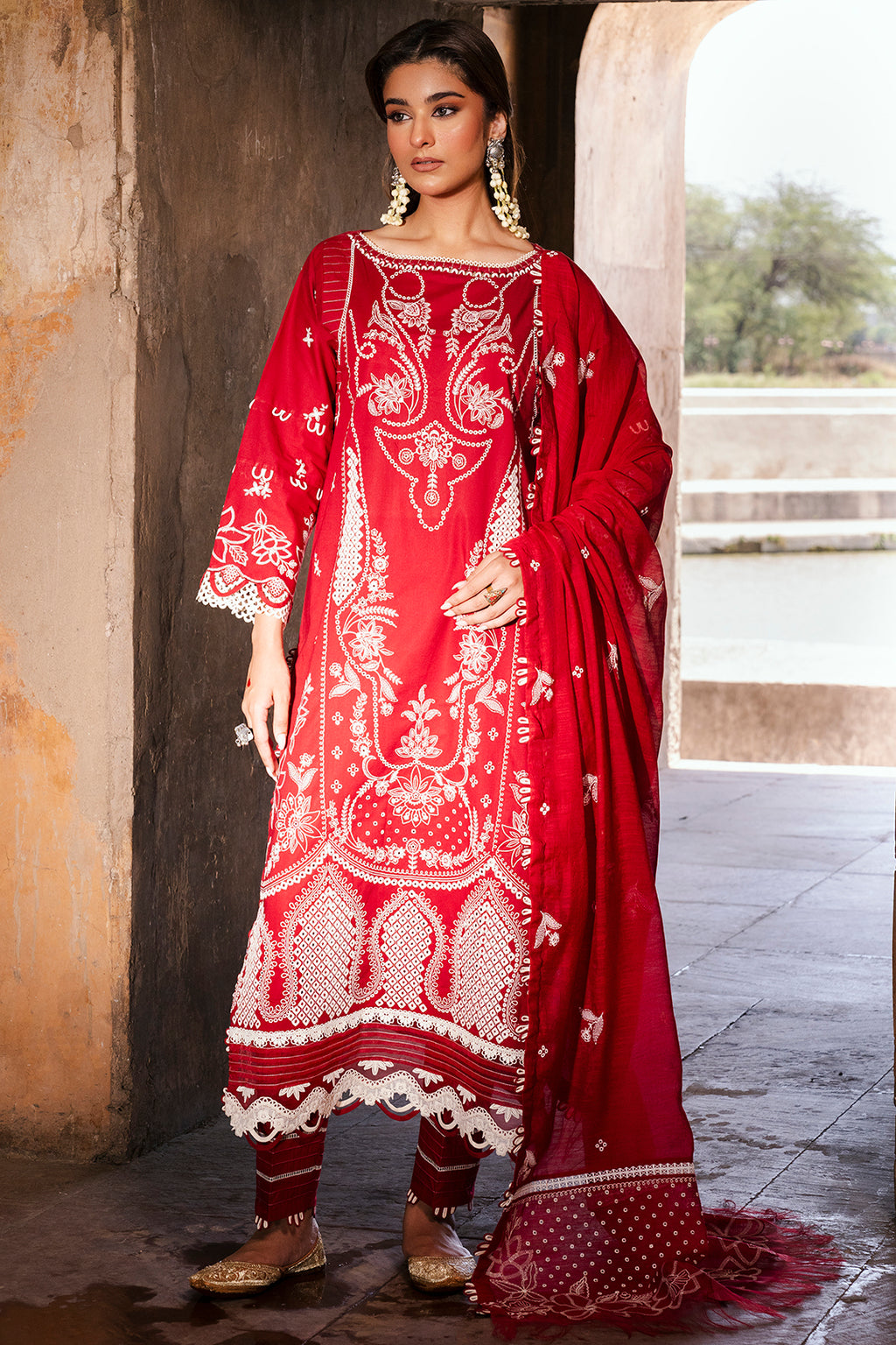 Embroidered Shirt Shalwar Dupatta - 0837