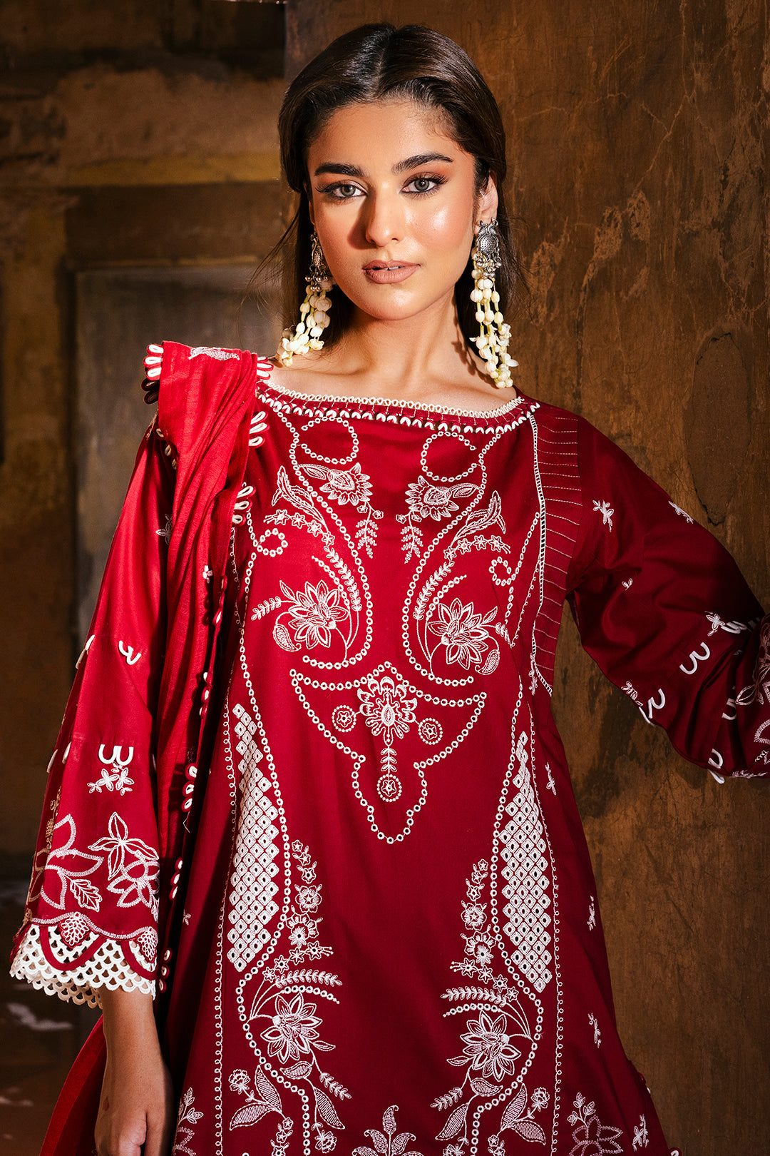 Embroidered Shirt Shalwar Dupatta - 0837