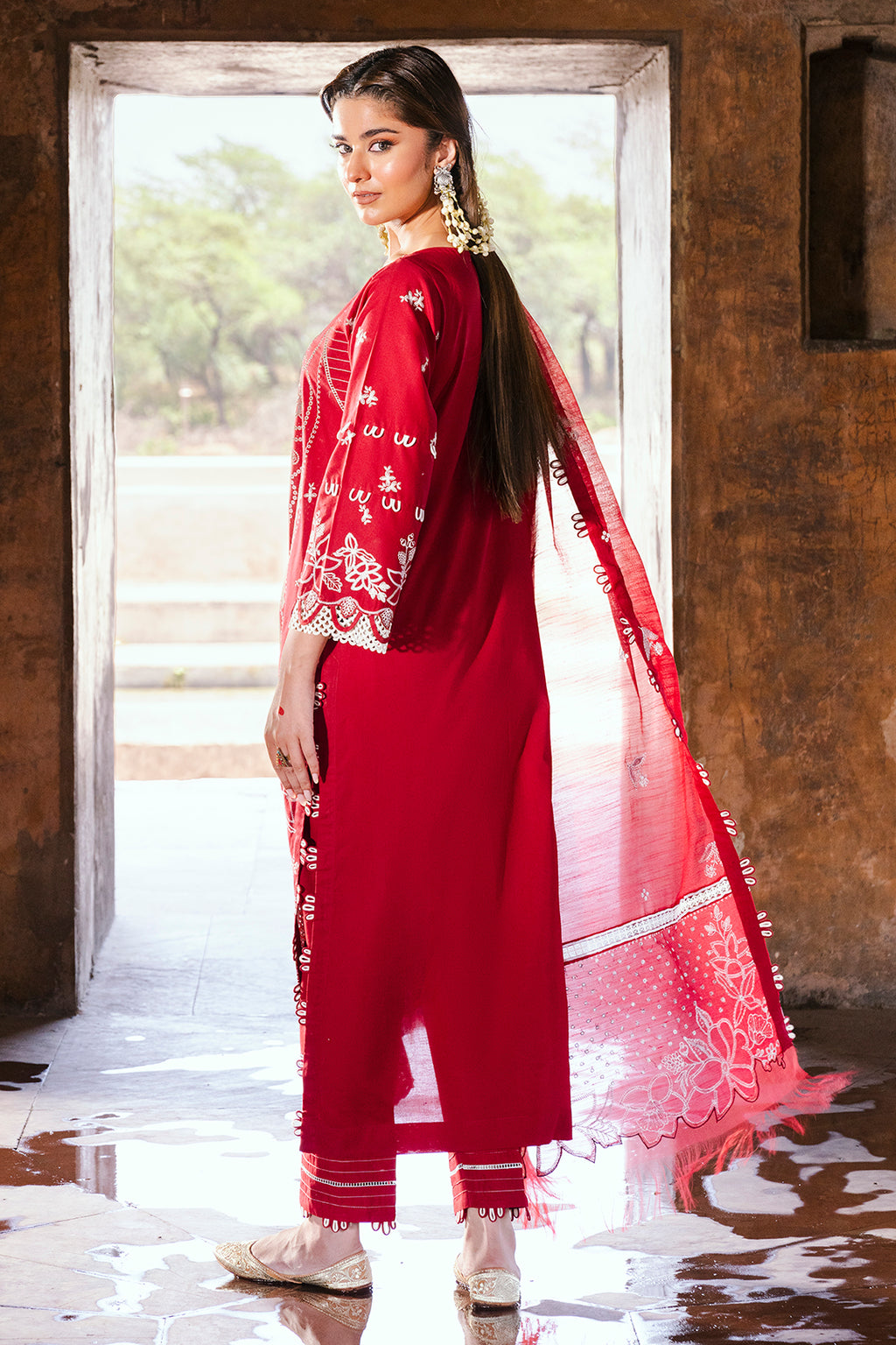 Embroidered Shirt Shalwar Dupatta - 0837