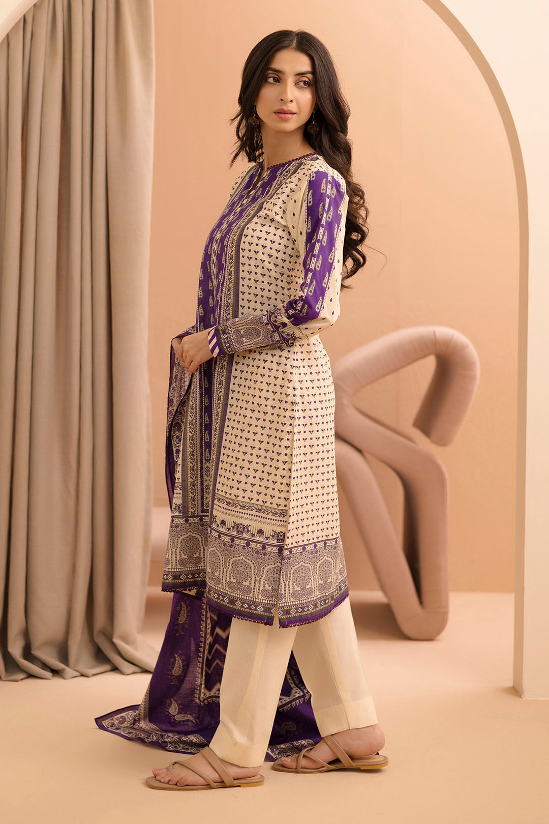 Lawn Printed Shirt Dupatta 2 Piece Women Unstitched