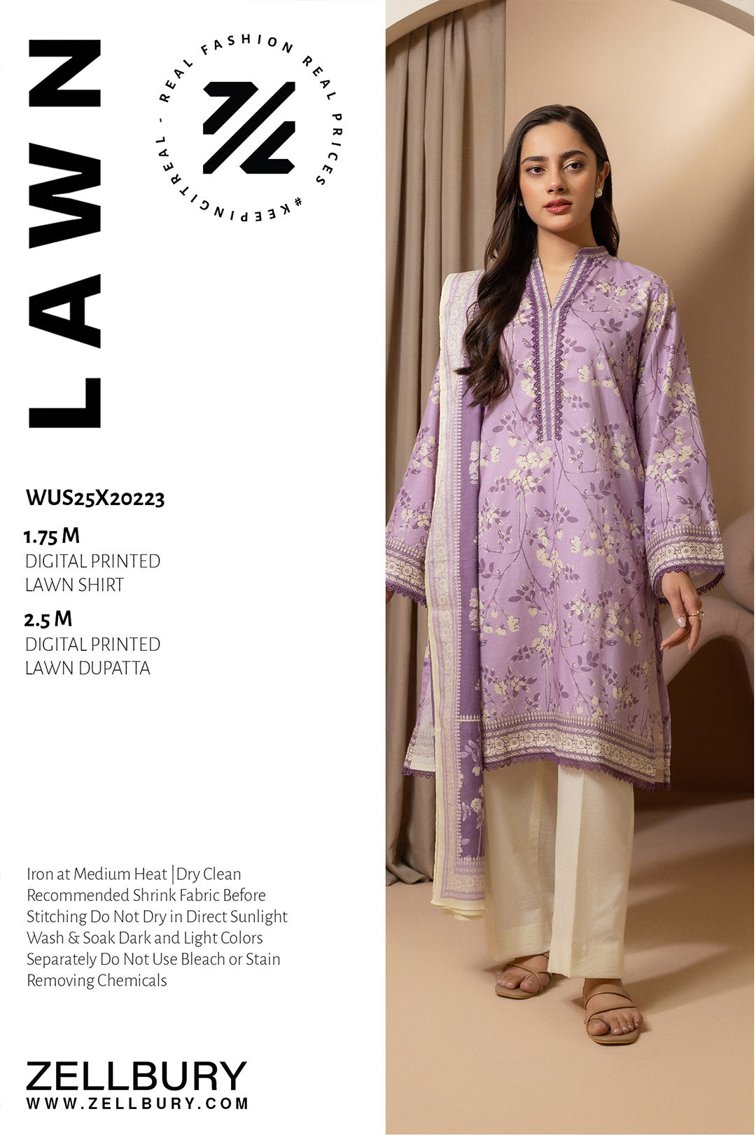 Lawn Printed Shirt Dupatta 2 Piece Women Unstitched