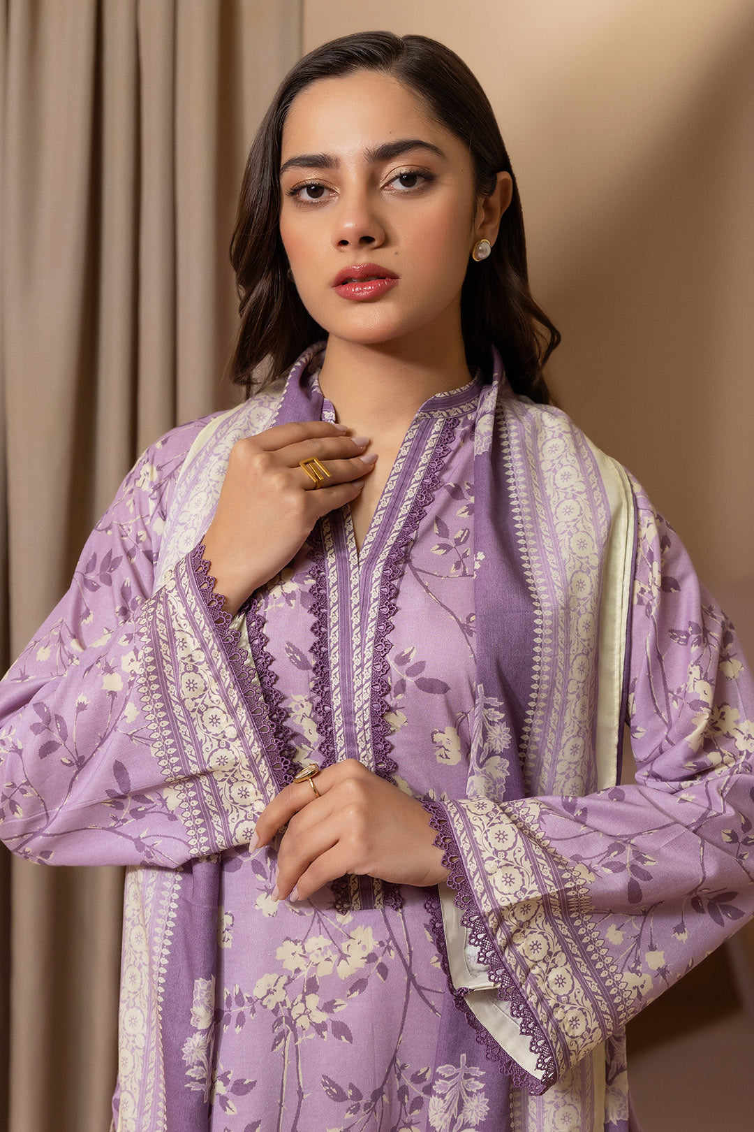 Lawn Printed Shirt Dupatta 2 Piece Women Unstitched