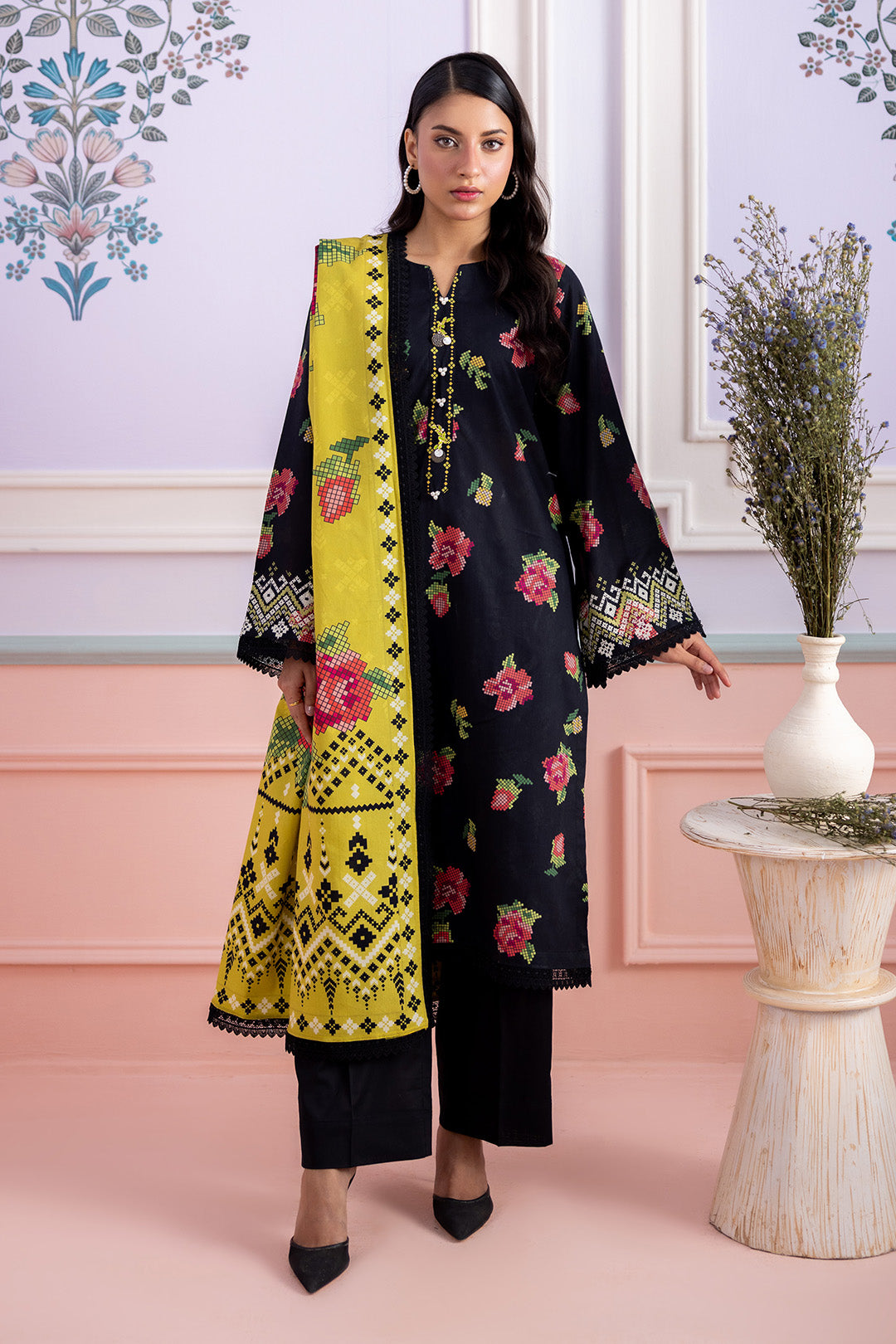 Embroidered Shirt Dupatta - 0599