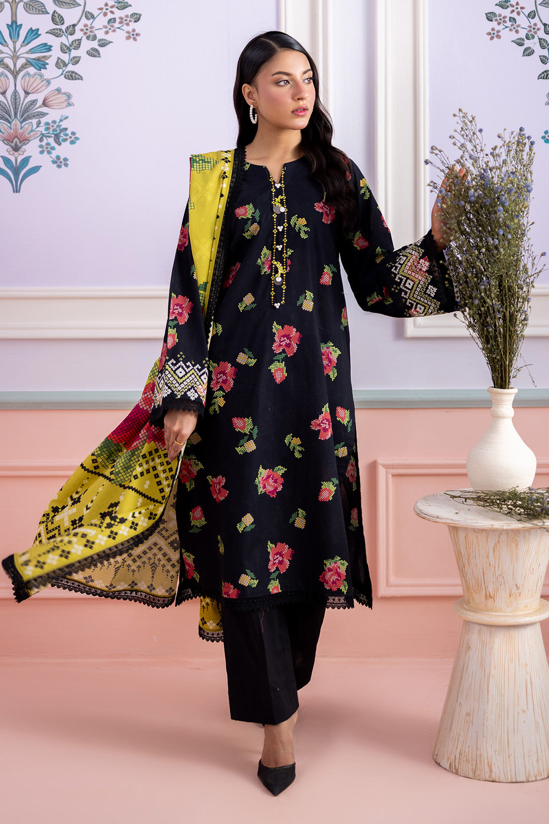 Embroidered Shirt Dupatta - 0599