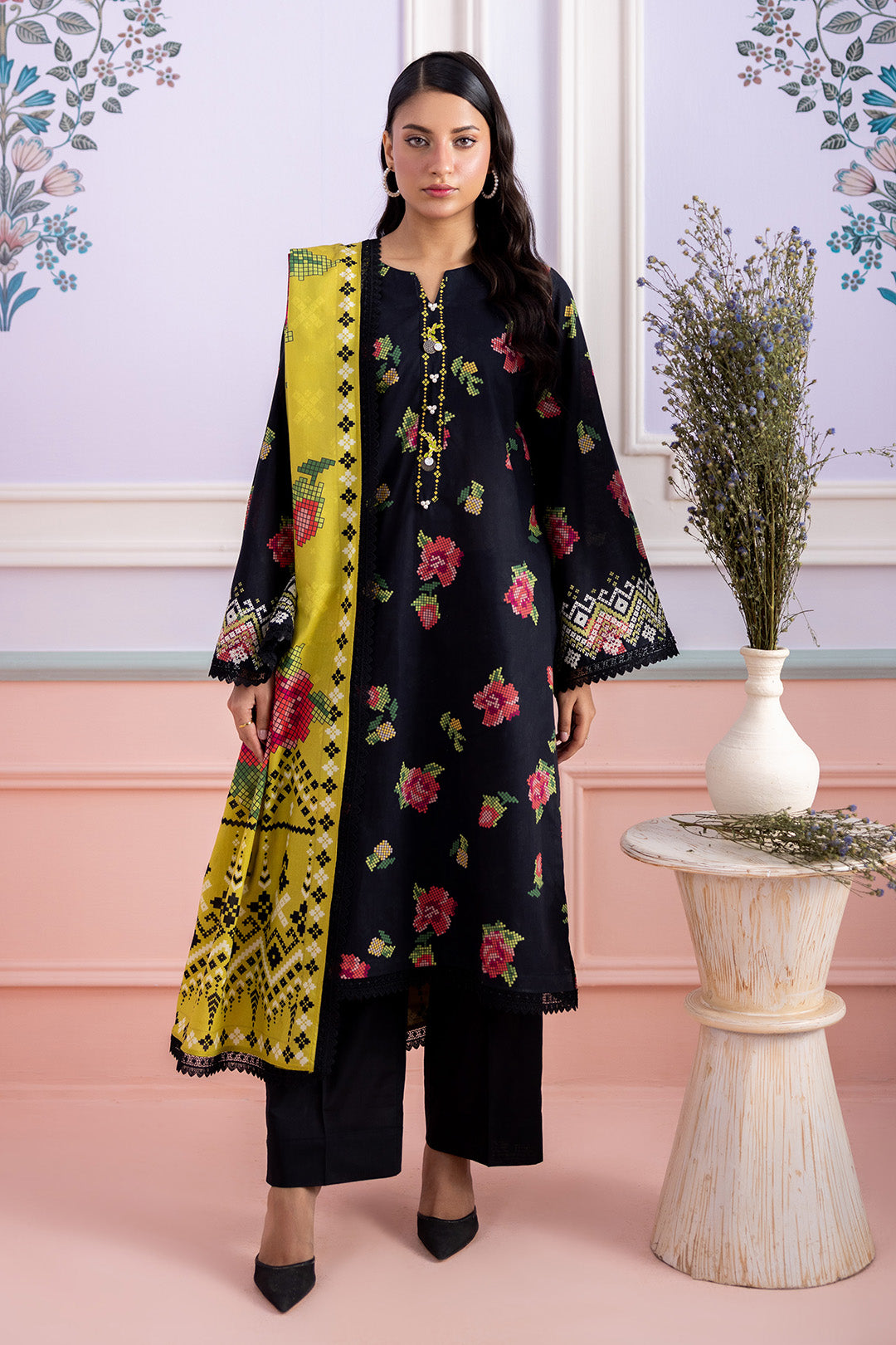 Embroidered Shirt Dupatta - 0599