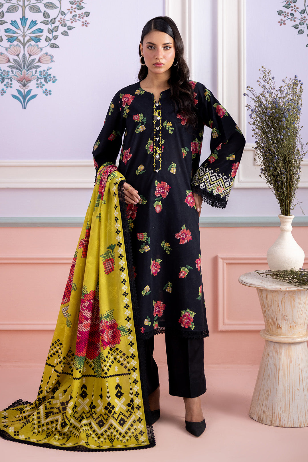Embroidered Shirt Dupatta - 0599
