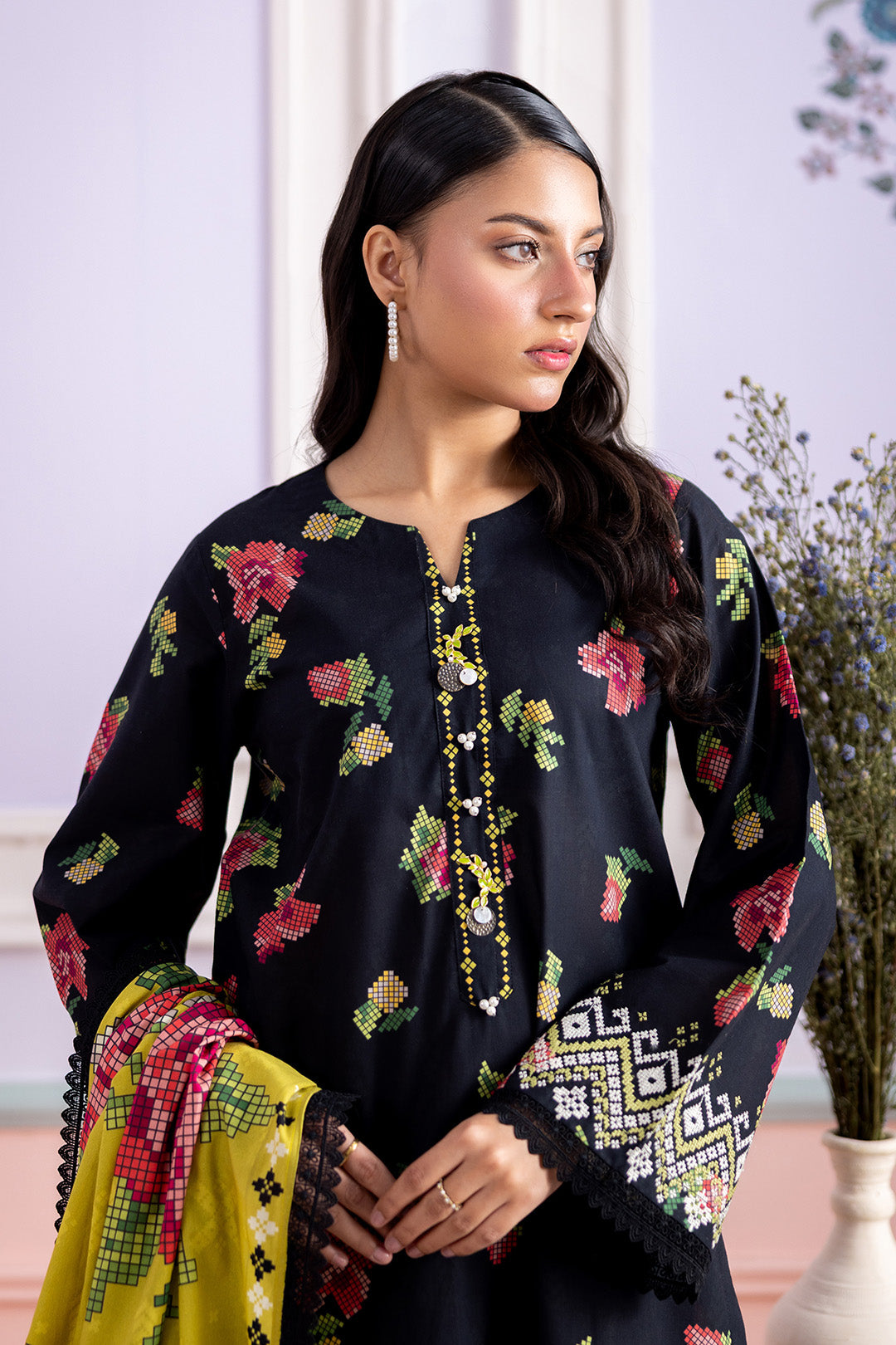 Embroidered Shirt Dupatta - 0599