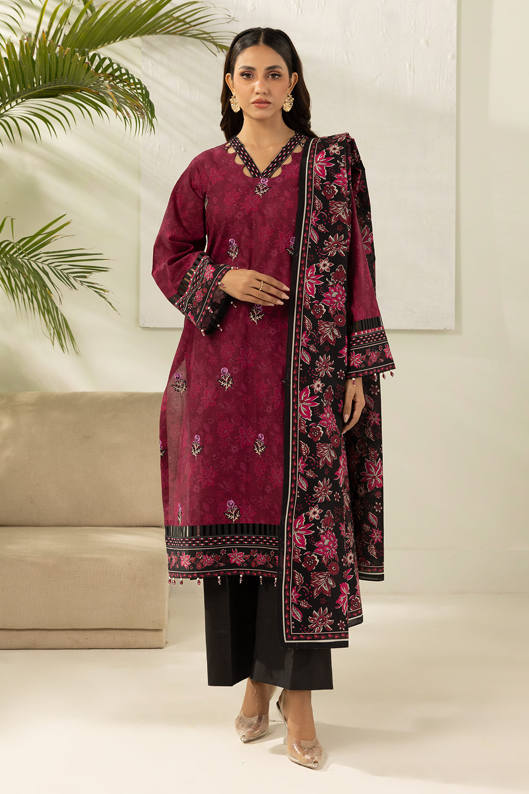 Embroidered Shirt Dupatta - 0600