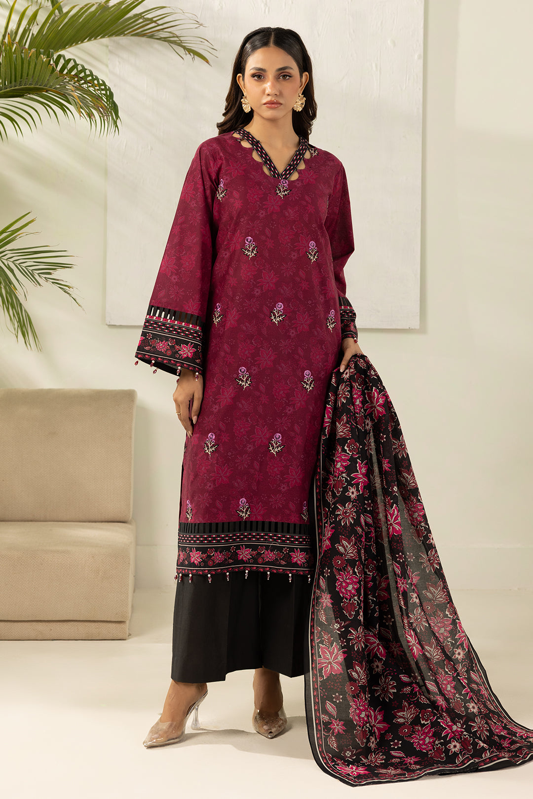 Embroidered Shirt Dupatta - 0600