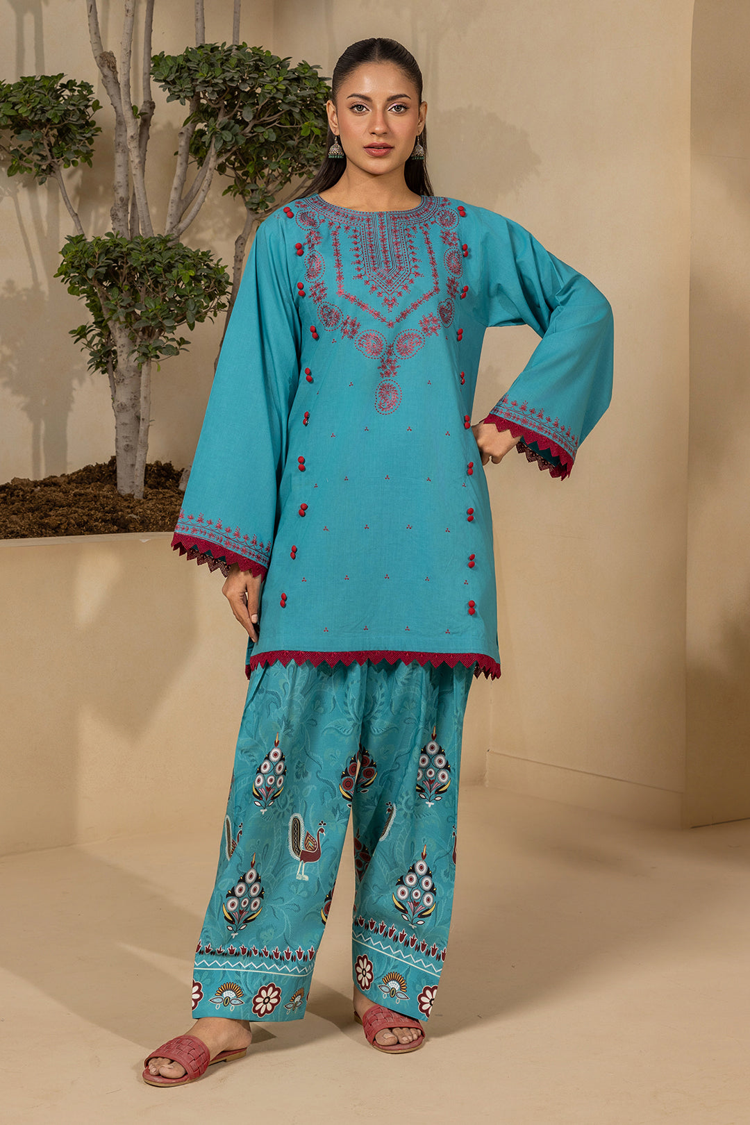 Embroidered Shirt Shalwar - 0672