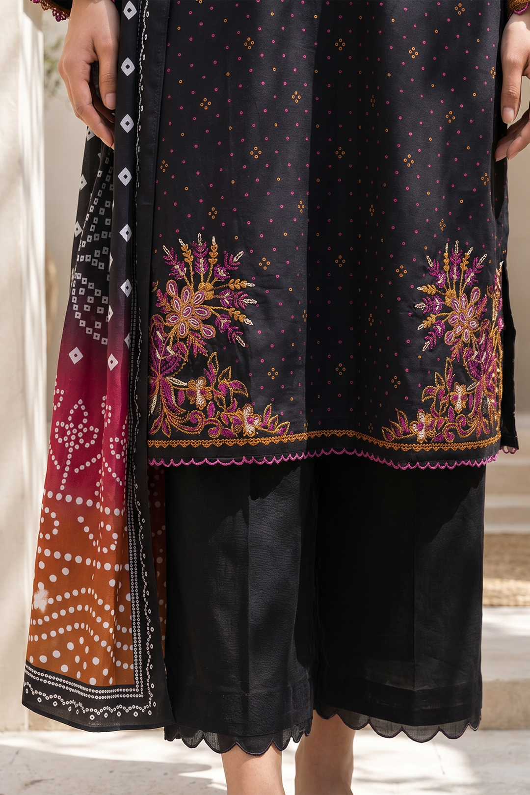 Embroidered Shirt Dupatta - 0867