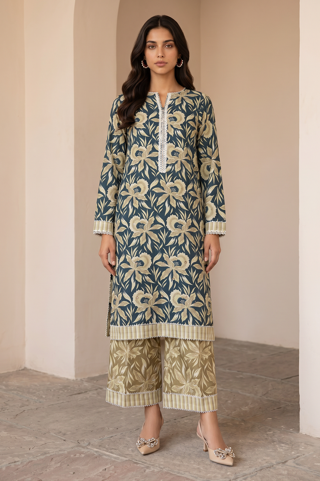 Embroidered Shirt Shalwar - 0869