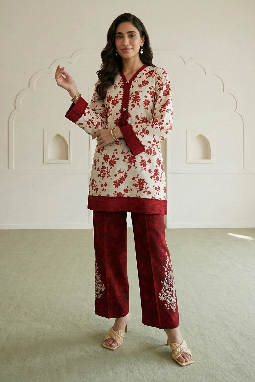 Embroidered Shirt Shalwar - 0871