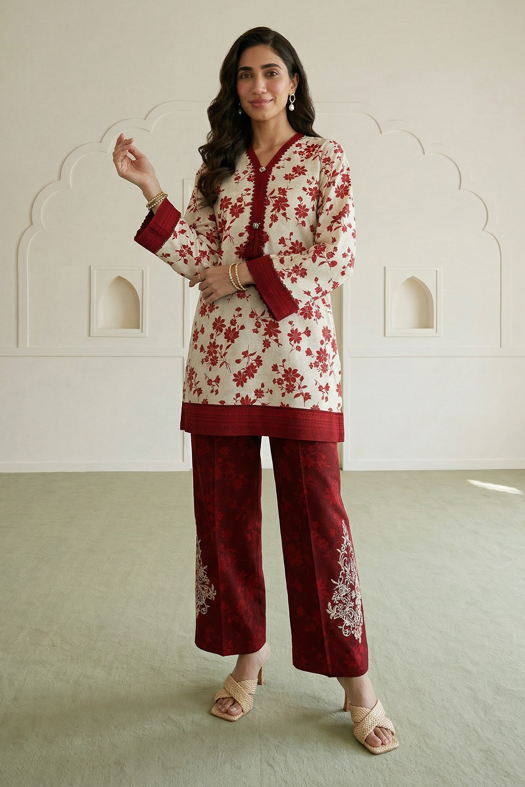 Embroidered Shirt Shalwar - 0871