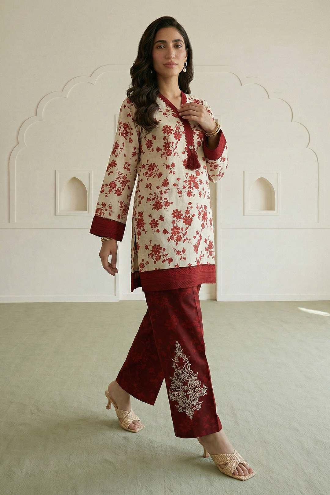 Embroidered Shirt Shalwar - 0871