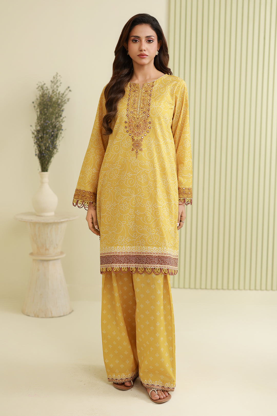 Embroidered Shirt Shalwar - 0872