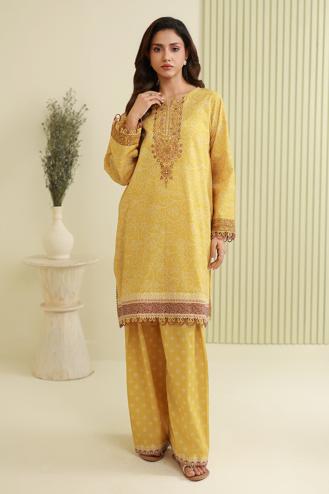 Embroidered Shirt Shalwar - 0872