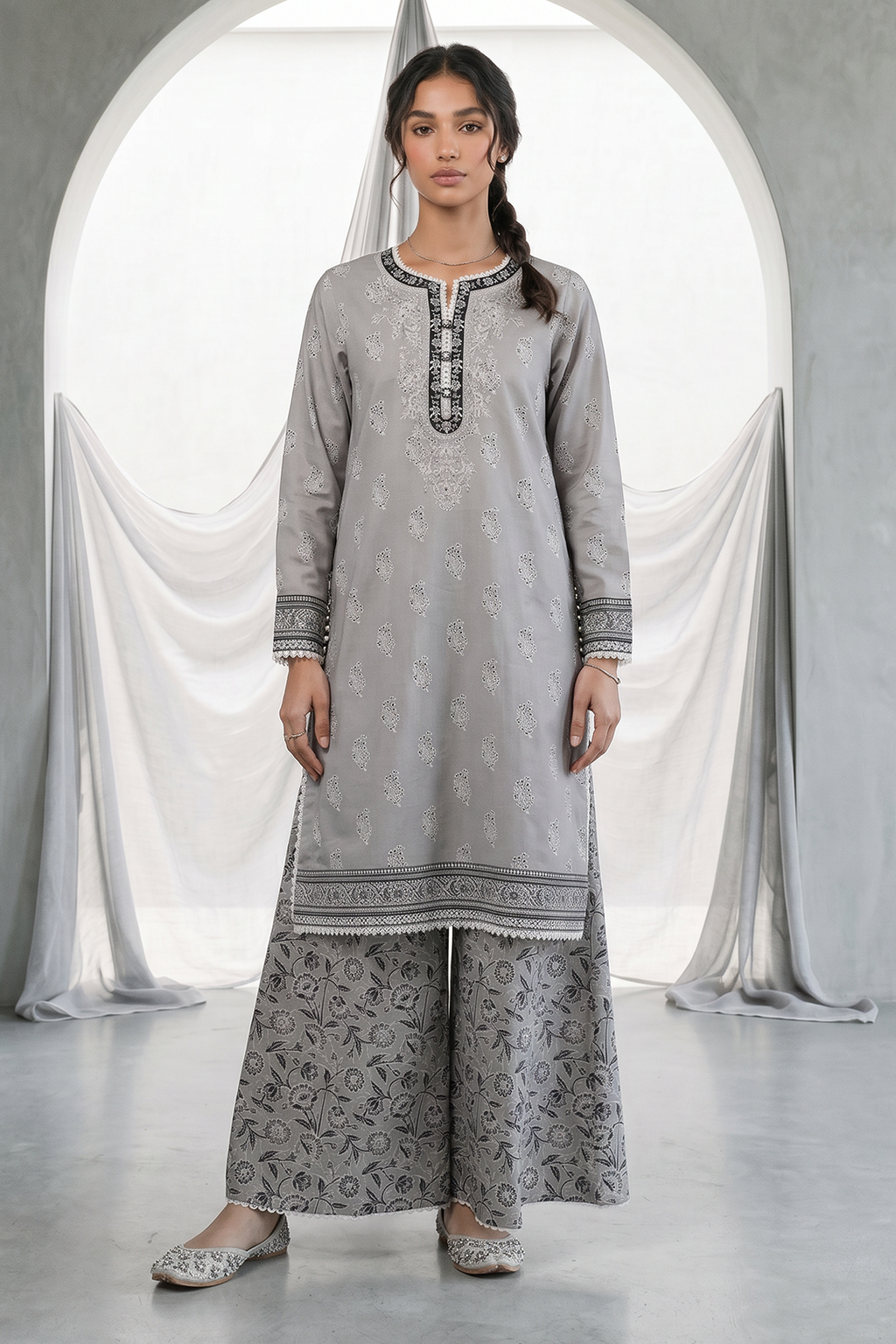 Embroidered Shirt Shalwar - 0933