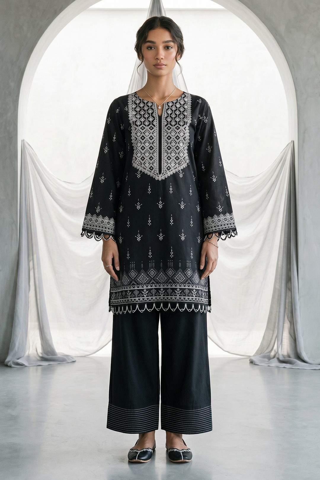 Embroidered Shirt Dupatta - 1067