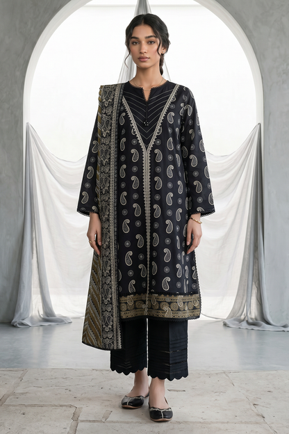 Embroidered Shirt Dupatta - 1068