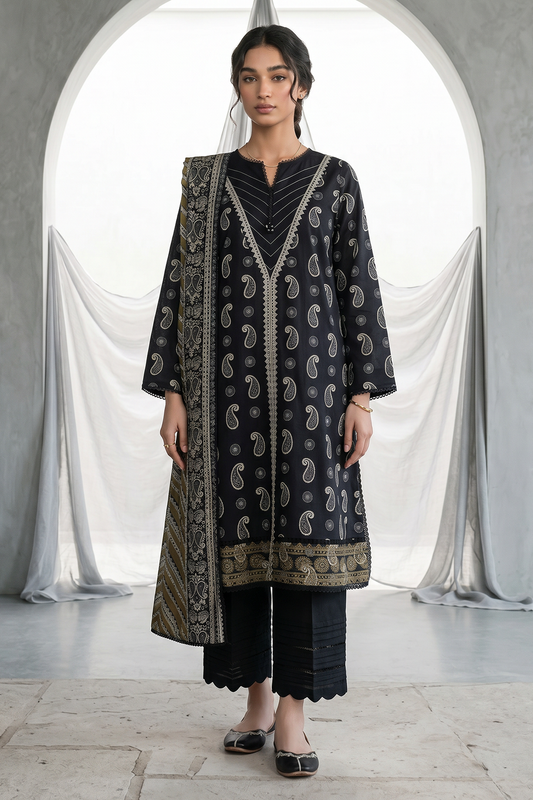 Embroidered Shirt Dupatta - 1068
