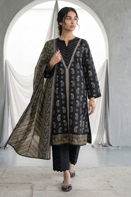 Embroidered Shirt Dupatta - 1068