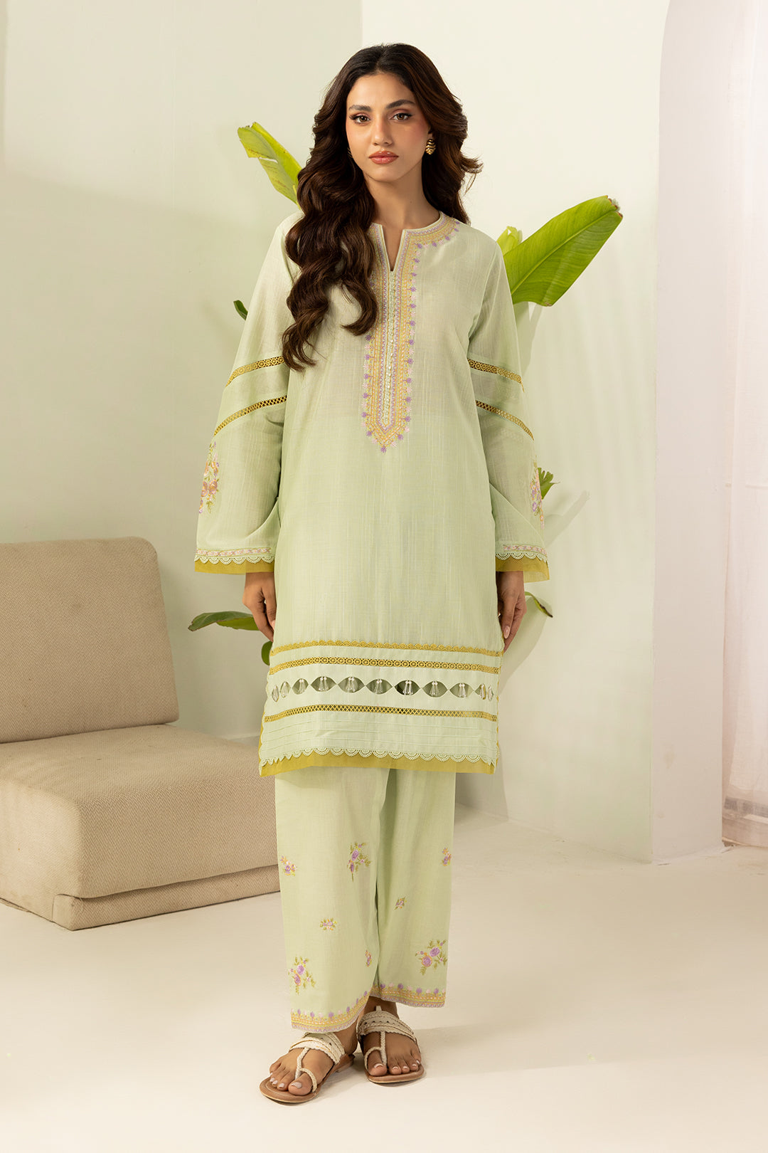 Embroidered Shirt Shalwar - 1208