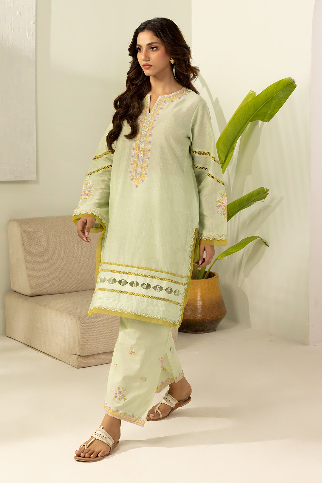 Embroidered Shirt Shalwar - 1208